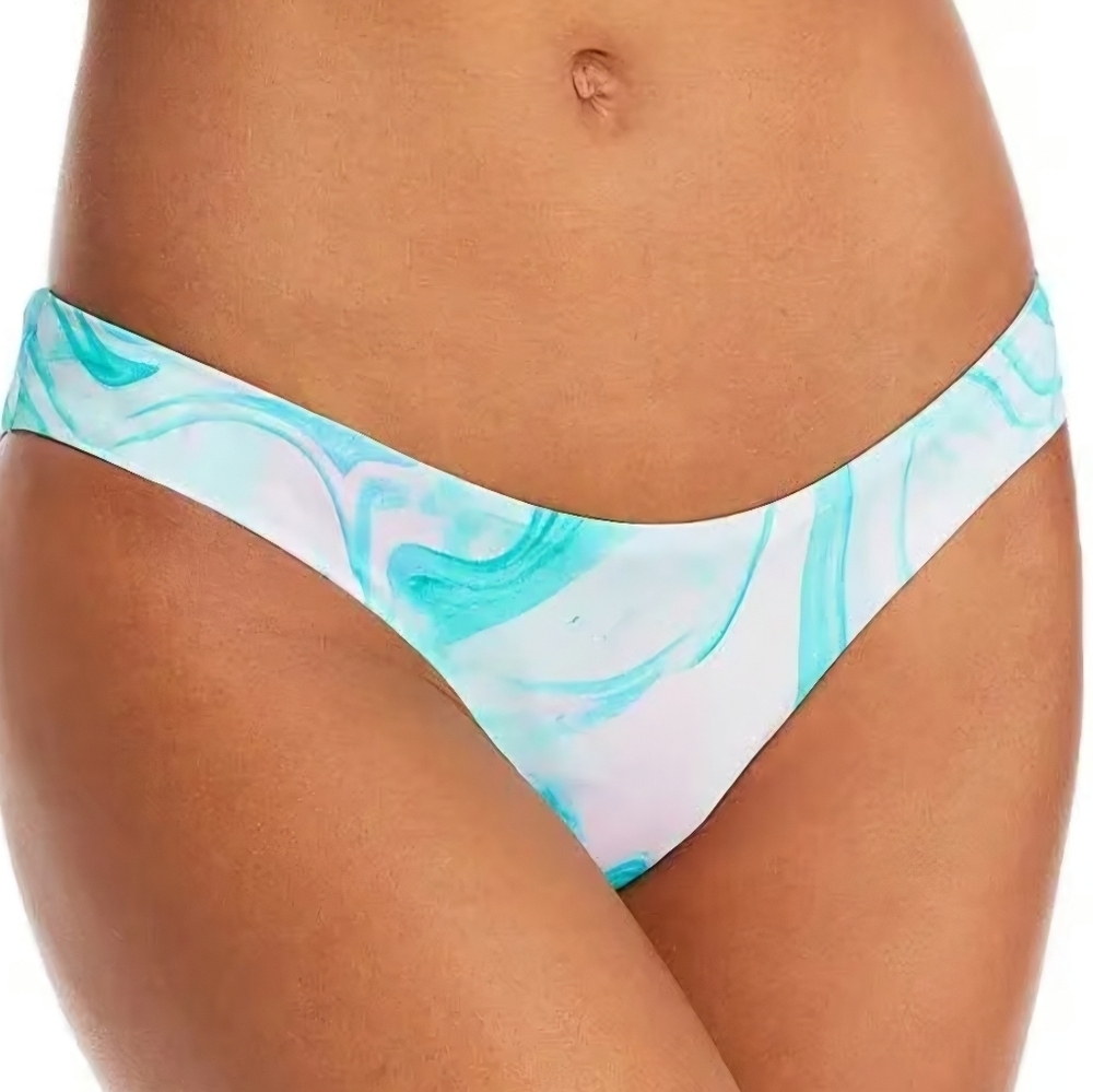 Aqua Women's Swirl Print Basic Bikini Bottom Small - Picture 1 of 7